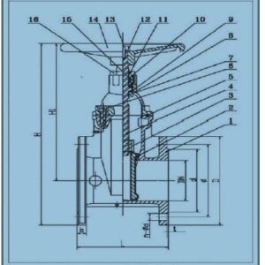 Gate Valve Model No. (GVU101) - F4 Type Non-Rising Stem - Flanged Joints Ends - Resilient Wedge Gate Valves - PN10/16